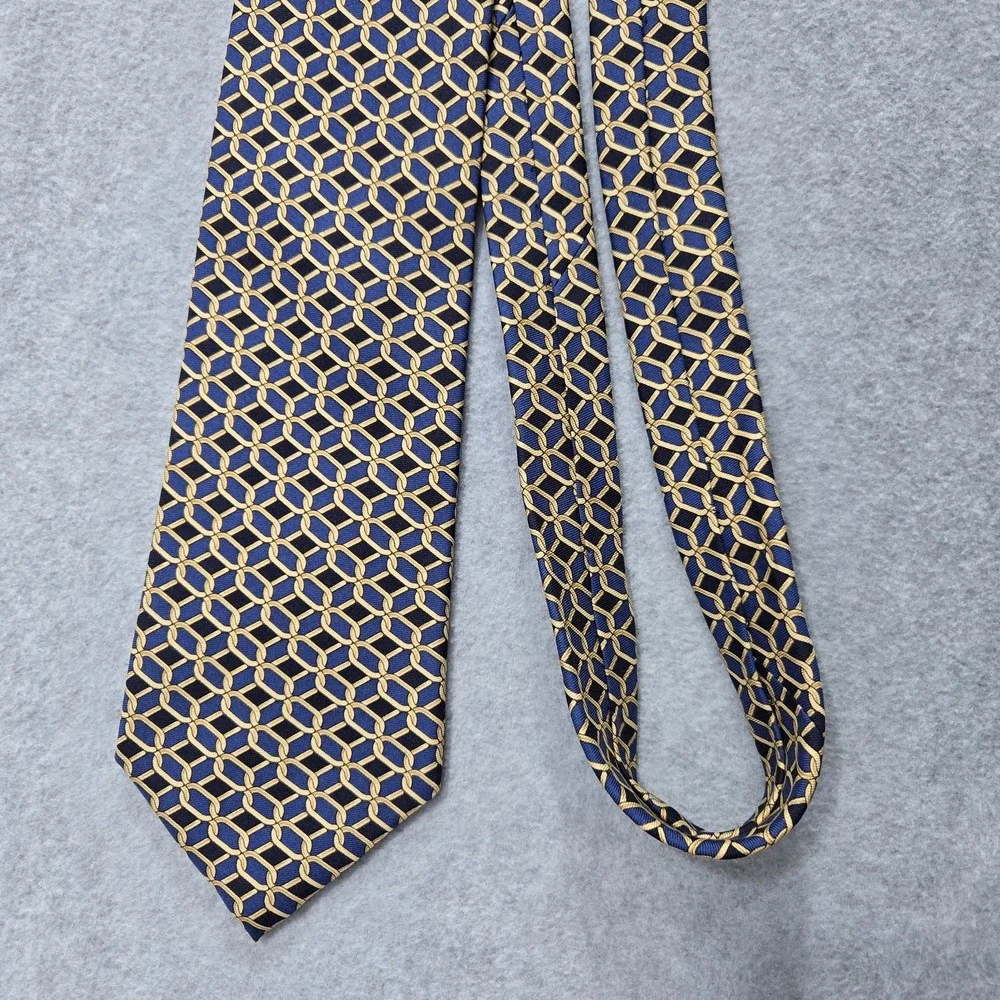 Brooks Brothers Tie Mens Geometric Chain Print Silk Made USA Classic Dress Neckt